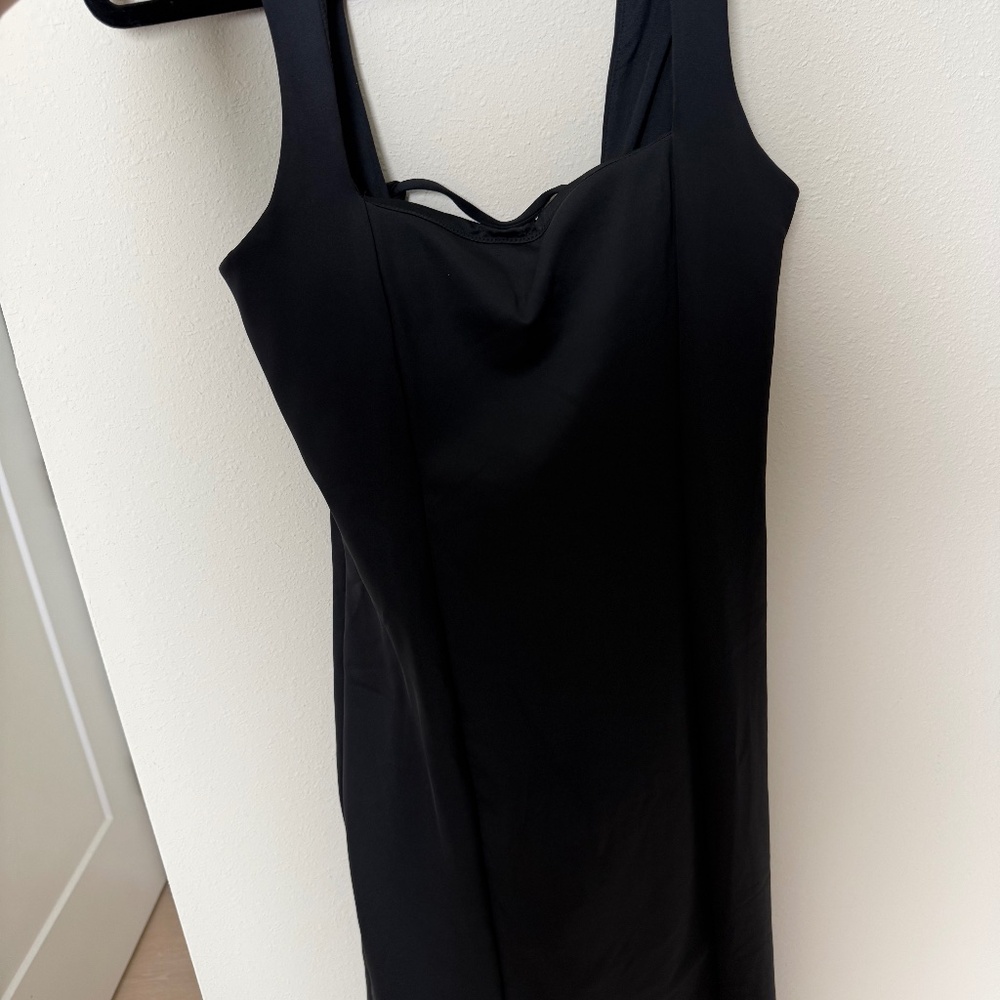 Classic Black Women’s Square-Neck Dress